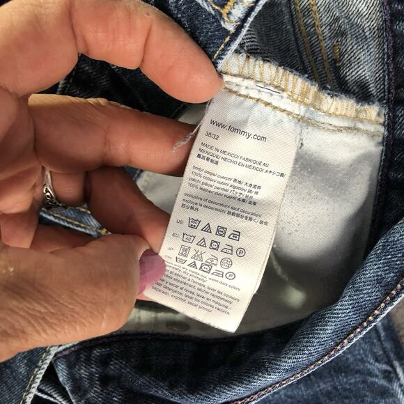 Tommy Hilfiger Slim Fit Jeans Medium Wash Blue Denim 38x30 Preppy Casual Cotton - Picture 9 of 13